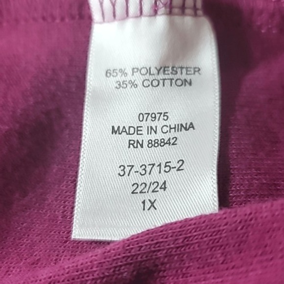 Woman Within Burgundy Fleece Pullover Top - Picture 12 of 13